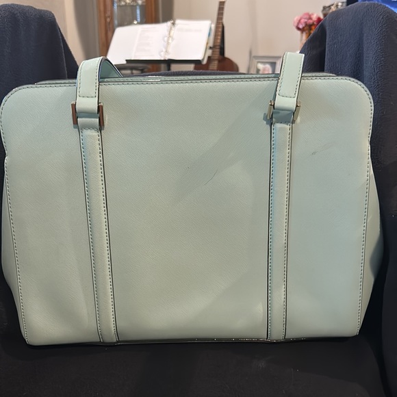 Kate spade light turquoise bag, approximately 12 x 11 1/2 divided into three - Picture 4 of 10